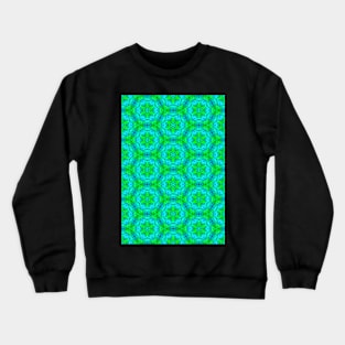 Sea Green Kaleidoscopic Stars and Circles Crewneck Sweatshirt